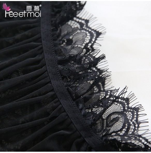 FEE ET MOI Sexy Lace Seethrough Body Sleepwear (Black)